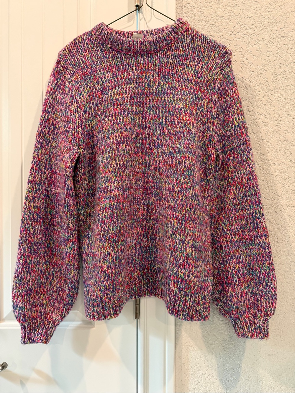 GAP Multicolor Knit Cowl-Neck Sweater in Pink Mix
